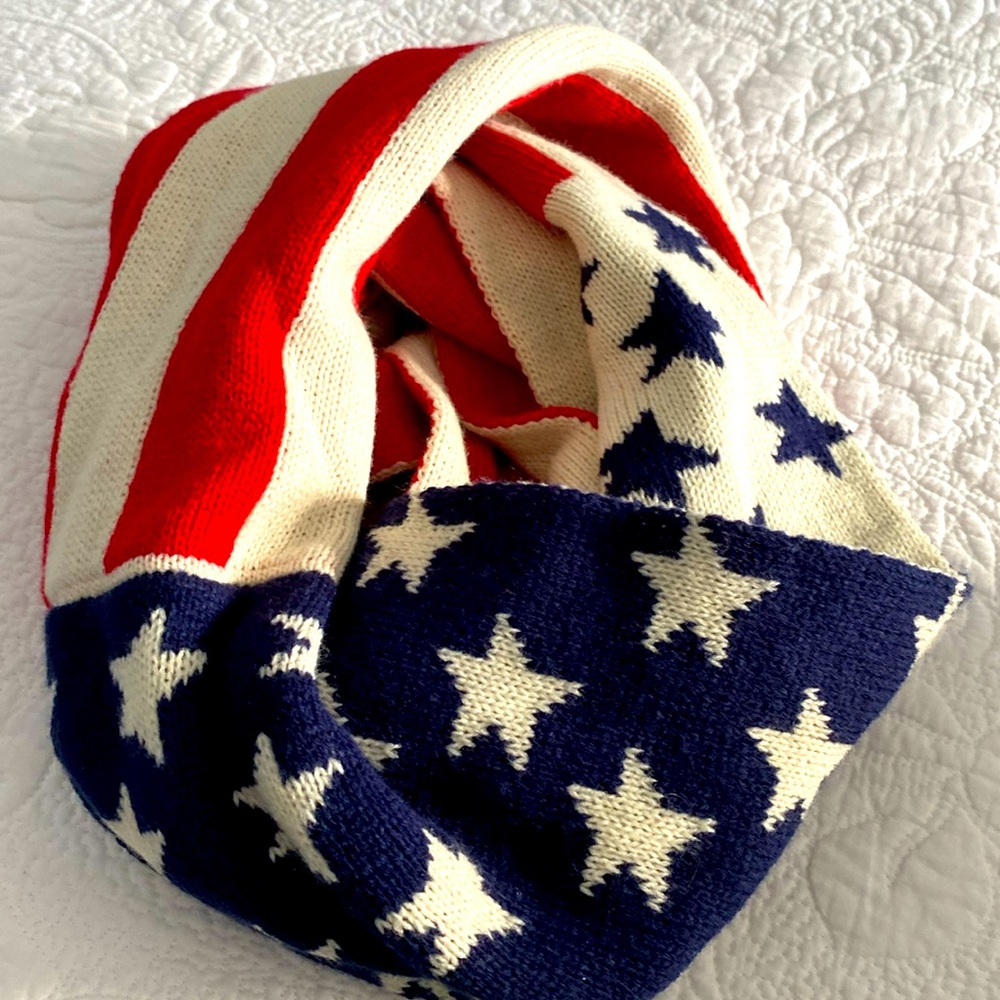 Knit Infinity Americana Scarf.